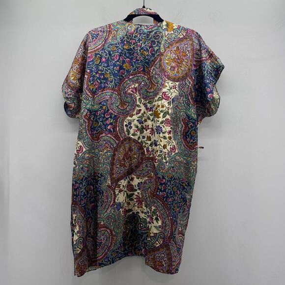 Vintage Sleep Solutions Kimono Robe Womens Medium Multi Floral Print‎ Tie Waist - Picture 5 of 8